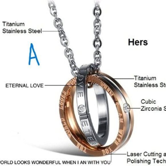 New His Hers Matching Set Necklace For Couples - Picture 5 of 6